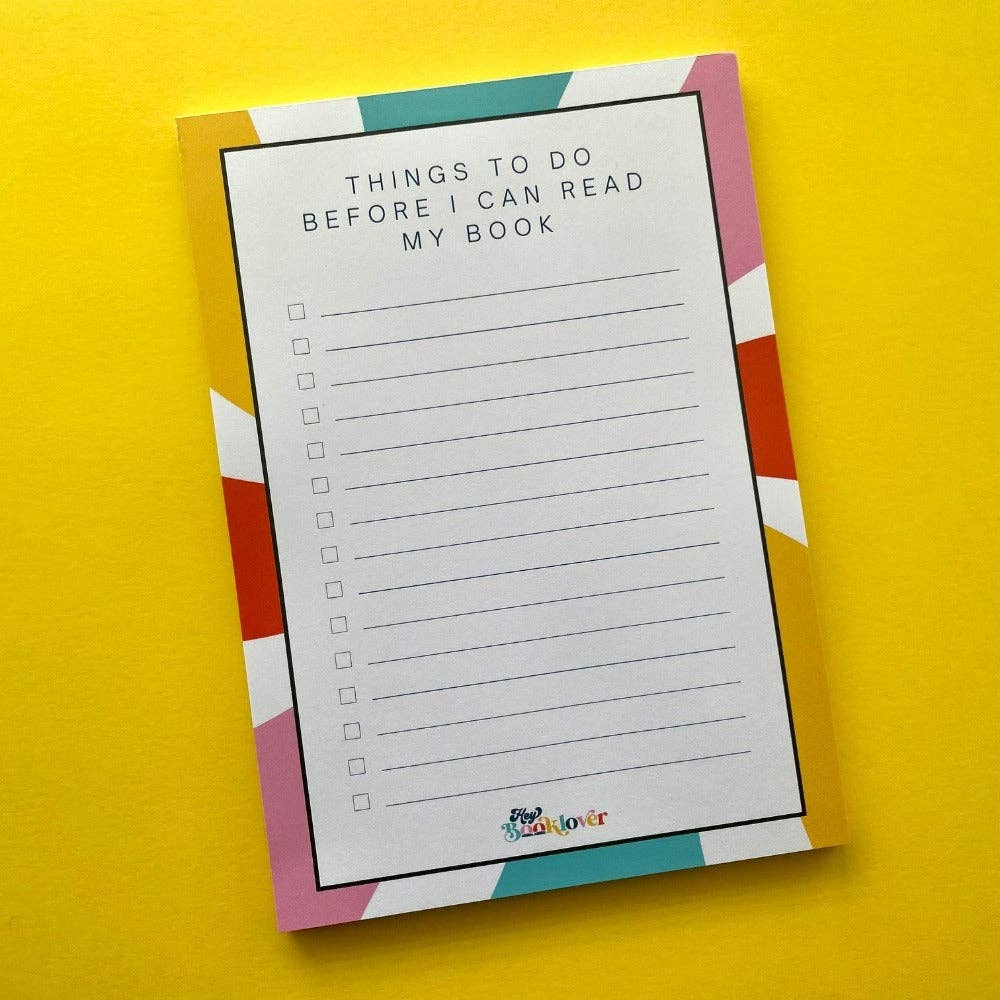 Book Lover Things To Do Notepad